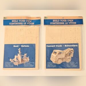 NWT Build Your Own Wooden Boat & Cement Truck - Ages 6+